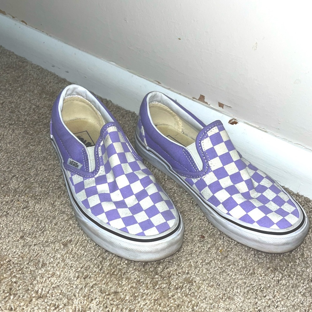 Lilac Checkered Vans Size 6